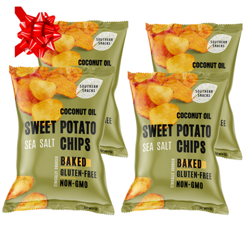 Southern Snacks Sweet Potato BAKED Chips Sea Salt 4oz x 4pack