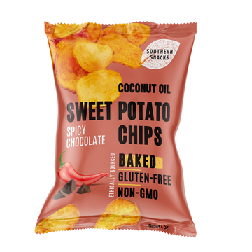 Southern Snacks Sweet Potato BAKED Chips Spicy Chocolate 4oz x 4 pack